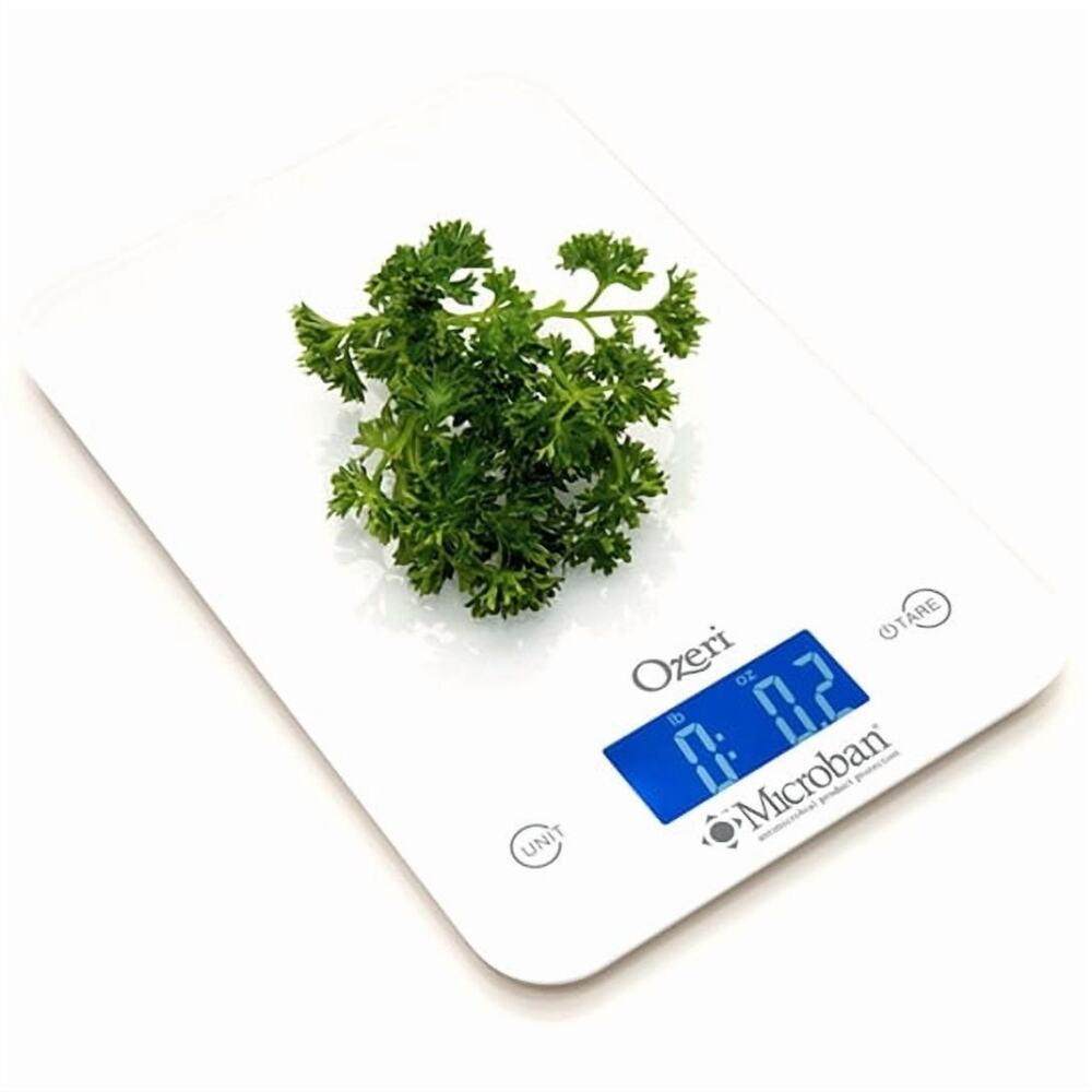 Ozeri Touch II 18 Lb. Digital Kitchen Scale with Microban Antimicrobial White